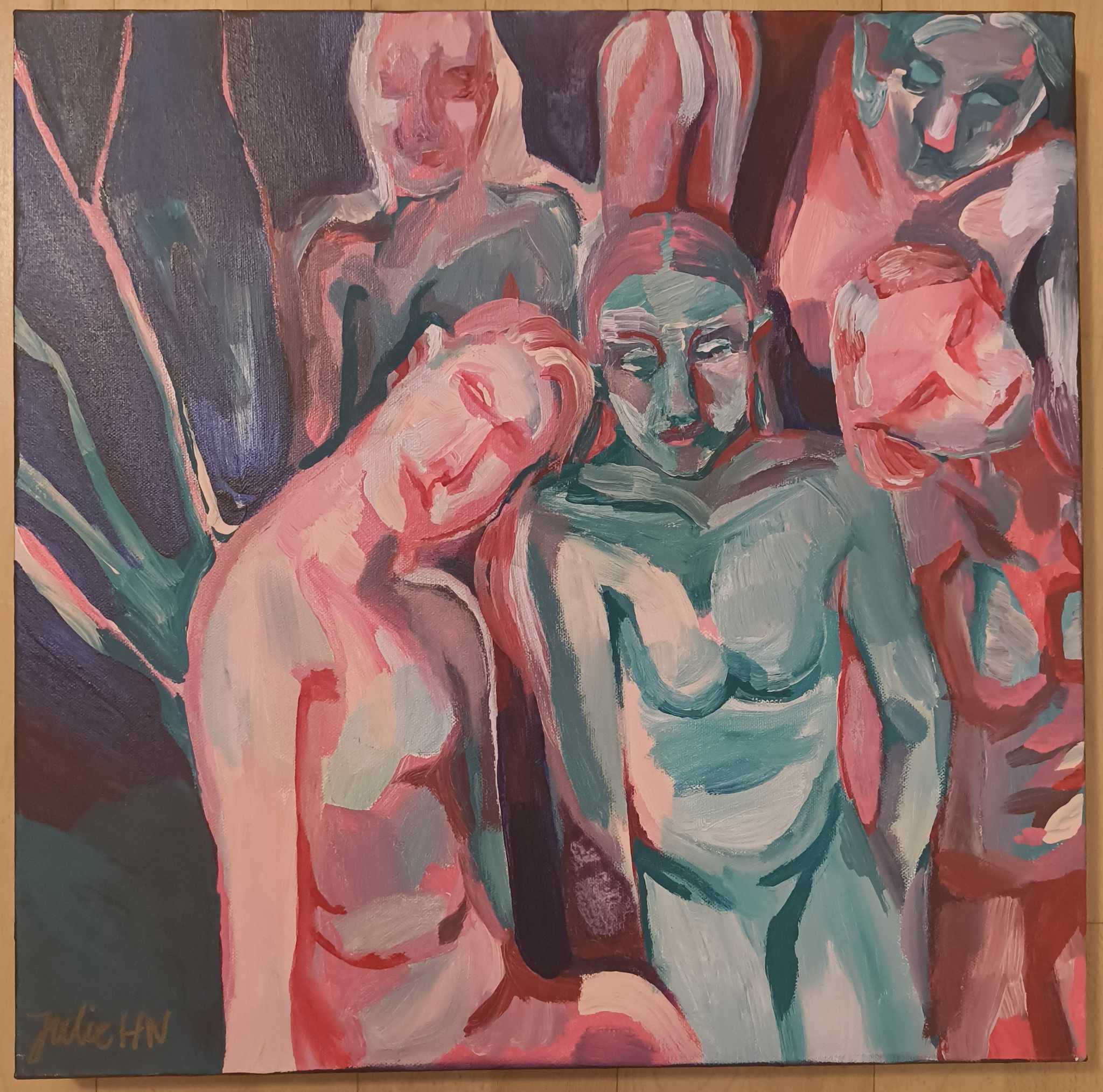 Pris: 1500 kr.<br/>Type Maling: Akryl<br/>Størrelse: 50x50x4cm<br/>Dato Malet: 5/06/2024<br/>